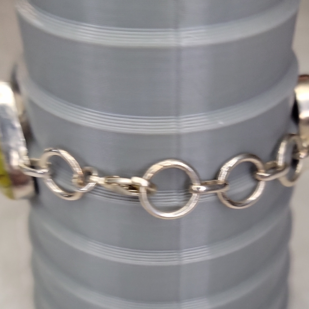 Sterling Silver Green Opal & Zebra Jasper Bracelet - Picture 3 of 8